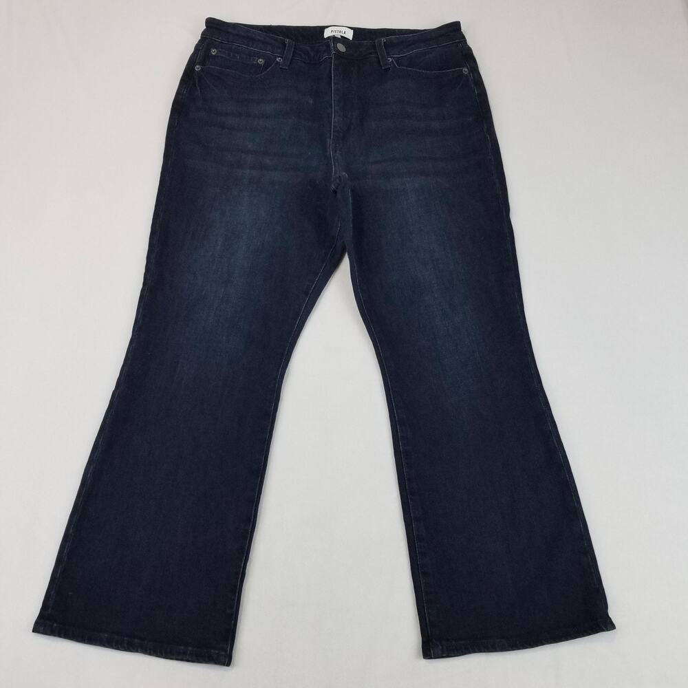 Pistola Lennon Jeans Womens 32 High Rise Crop Boot Joyride Dark Wash Cropped